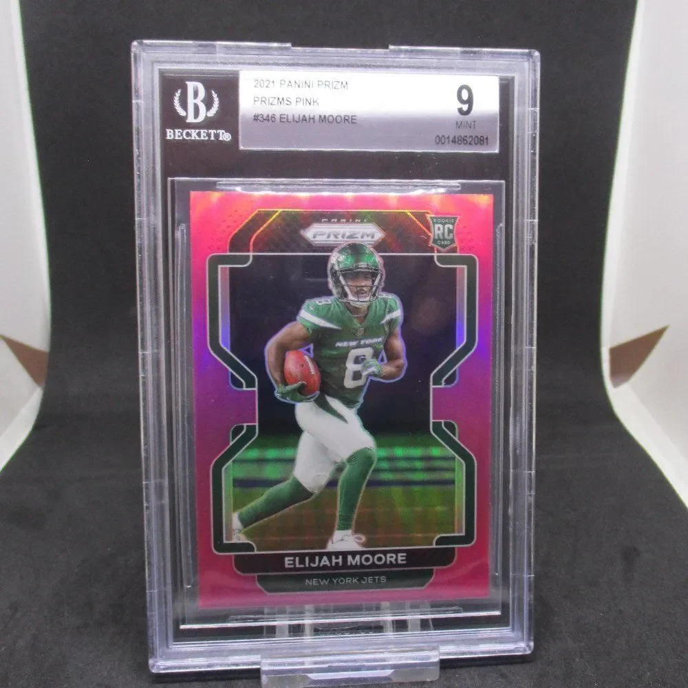 2021 Panini Prizm Elijah Moore Rookie Pink New York Jets #346 RC BGS 9